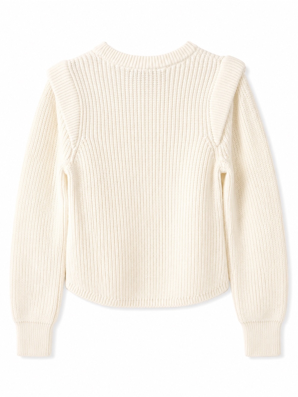 Aqua Cream Ribbed Crewneck Sweater